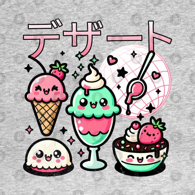 Japanese Kawaii Desserts Ice Cream & Sweets by alcoshirts